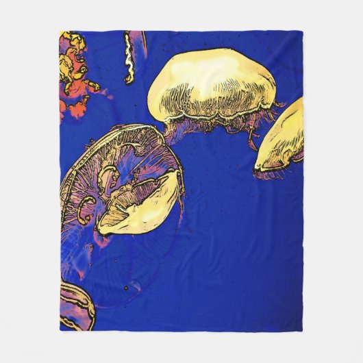 Couverture Polaire Champignons de la mer - Méduses (Devant)