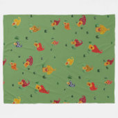 Couverture Polaire Champignons Dessinant Blanche Toison, Grande (Devant (Horizontal))