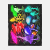 Couverture Polaire Champignons éclatants et vibrants arc-en-ciel (Devant)