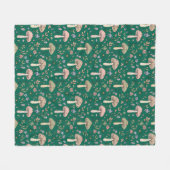 Couverture Polaire Champignons Émeraude Profond Vibrant Vert Foncé Co (Devant (Horizontal))