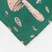 Couverture Polaire Champignons Émeraude Profond Vibrant Vert Foncé Co (Coin)