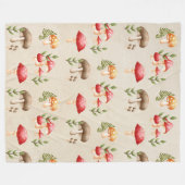 Couverture Polaire Champignons et feuillage forestier (Devant (Horizontal))