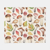 Couverture Polaire Champignons Feuille : Motif d'illustration aquarel (Devant (Horizontal))
