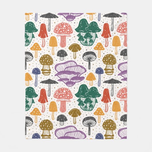 Couverture Polaire Champignons forestiers. Motif, texture, sac (Devant)