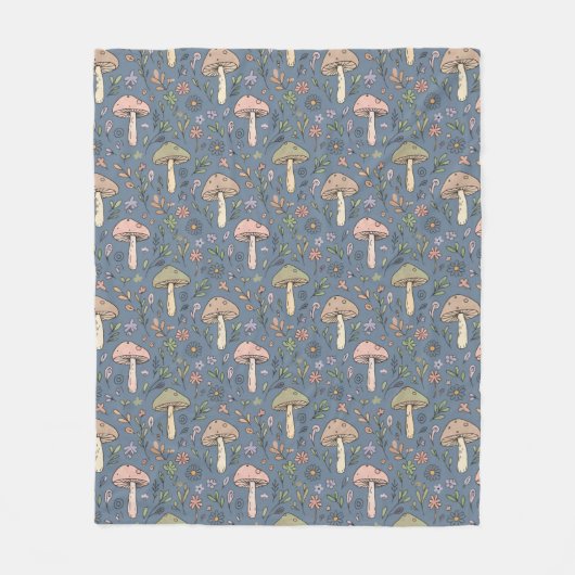 Couverture Polaire Champignons Gris Ardoise Profond | Cadeau de Chauf (Devant)