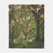 Couverture Polaire Champignons lapins des fées forestières enchantées (Devant)