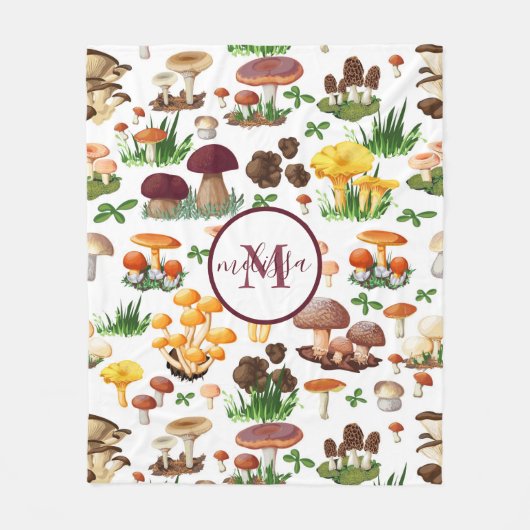 Couverture Polaire Champignons monogrammes (Devant)