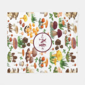 Couverture Polaire Champignons monogrammes (Devant (Horizontal))