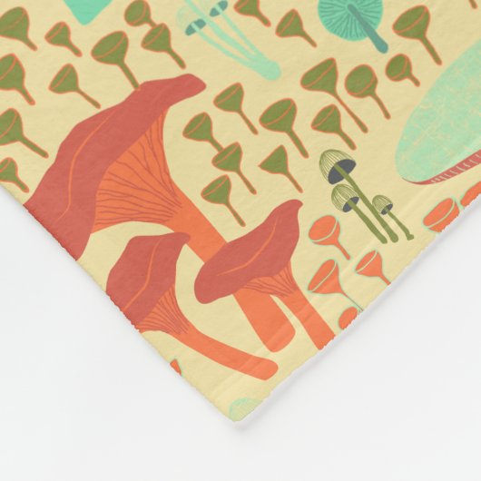 Couverture Polaire Champignons Orange Retro (Coin)