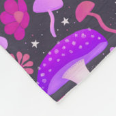 Couverture Polaire Champignons rétro mignons Trippy violet, rose et n (Coin)