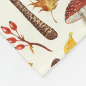 Couverture Polaire Champignons sauvages sur blanc (Coin)
