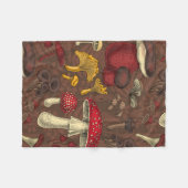 Couverture Polaire Champignons sauvages sur brun (Devant (Horizontal))