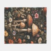 Couverture Polaire Champignons Whimsical et Botanique Fleur sauvage (Devant (Horizontal))