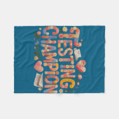 Couverture Polaire Champion de test mignon tout va bien maths (Devant (Horizontal))