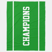 Couverture Polaire CHAMPIONS Amusant Sportif Rayures Blanches Sur Ver (Devant)