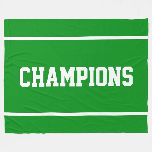 Couverture Polaire CHAMPIONS Amusant Sportif Rayures Blanches Sur Ver (Devant (Horizontal))