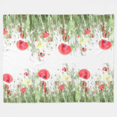 Couverture Polaire Champs de pavot fleurs Soleil Nature fleurs Coeur (Devant (Horizontal))