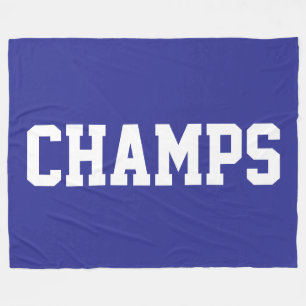 Couverture Polaire CHAMPS Texte Blanc Athlétique Gras Sur Fond Bleu P