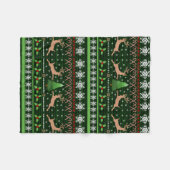 Couverture Polaire Chandail de Noël de renne d'amusement (Devant (Horizontal))