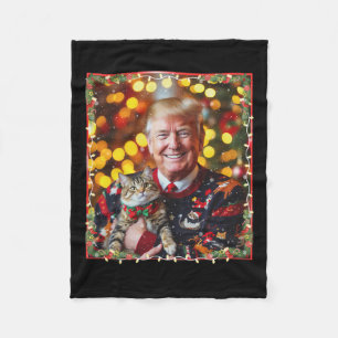 Couverture Polaire Chandail de Noël drôle Trump pour les Amoureux de