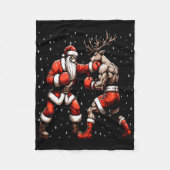 Couverture Polaire Chandail de Noël père Noël Boxing Reindeer (Devant)