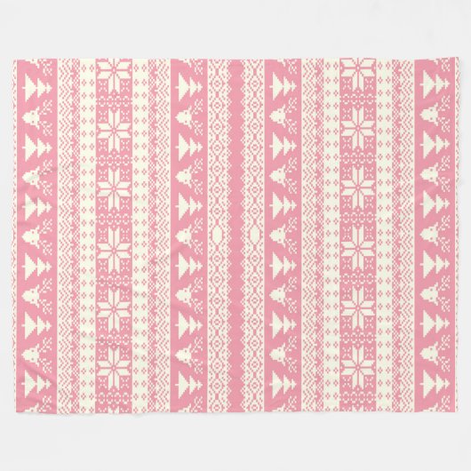 Couverture Polaire Chandail de Noël rose bébé (Devant (Horizontal))