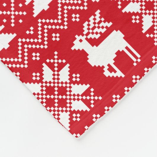 Couverture Polaire Chandail de Noël rouge confortable Motif inspiré (Coin)