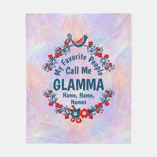 Couverture Polaire Changer Grand-Mère Nom Ajouter Enfants - Favoris (Devant)