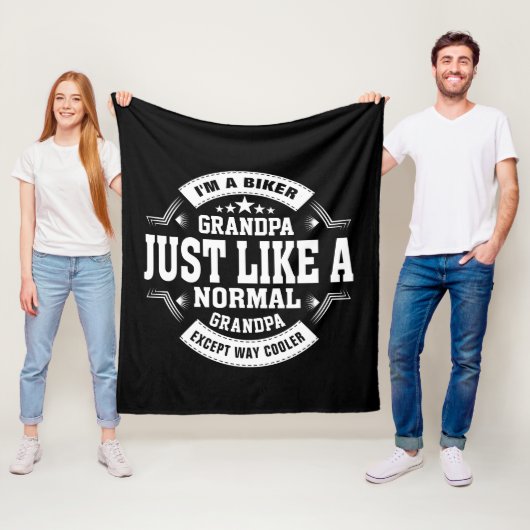 Couverture Polaire Changez le nom de grand-père et un texte Biker gra (En situation)