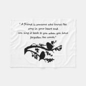 Couverture Polaire Chanson d'ami dans mon coeur Oiseaux (Devant (Horizontal))