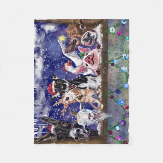 Couverture Polaire Chanson de Noël - Fête des animaux (Devant)