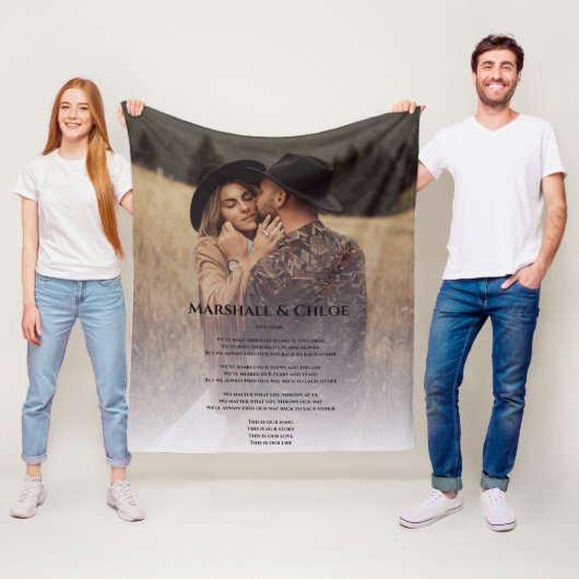 Couverture Polaire chansons love Photo Chanson Fleece Blanket (En situation)