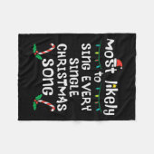 Couverture Polaire Chantez probablement chaque Chanson de Noël Xmas M (Devant (Horizontal))