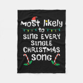 Couverture Polaire Chantez probablement chaque Chanson de Noël Xmas M (Devant)