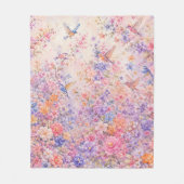 Couverture Polaire Chants d'oiseaux parmi les fleurs (Devant)