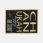Couverture Polaire Chanukah Gold Fleece Blanche (Devant (Horizontal))