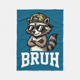 Couverture Polaire Chapeau Camo Raton Laveur Bruh Drôle Jeunesse Adol