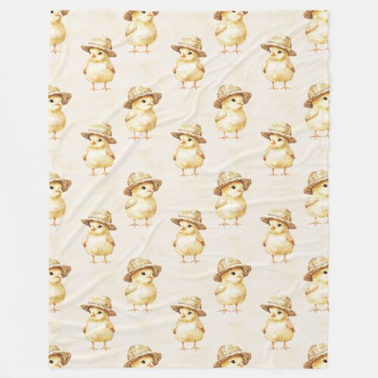 Couverture Polaire Chapeau de poulet jaune (Devant)
