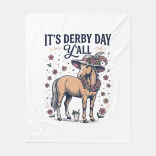 Couverture Polaire Chapeau Floral de Cheval de Derby Day Y’all