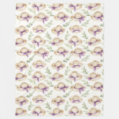 Couverture Polaire Chapeaux Crème Rubans Violets Anniversaire (Devant)