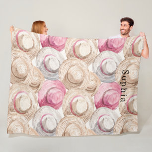 Couverture Polaire Chapeaux de paille blancs crème rose