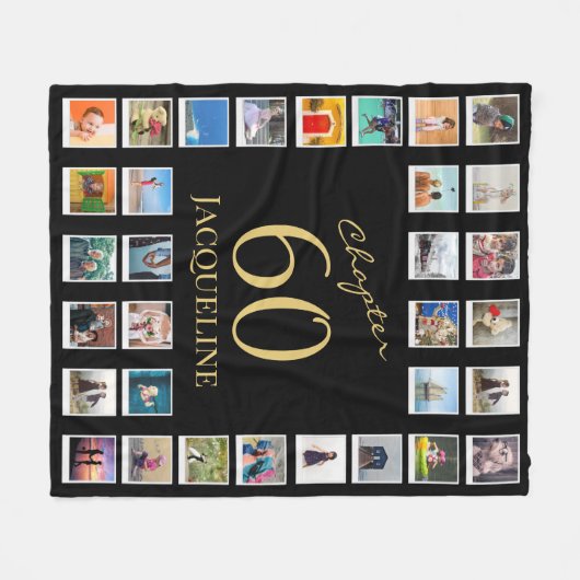 Couverture Polaire Chapitre 60 Black Gold 60th Birthday Photo (Devant (Horizontal))