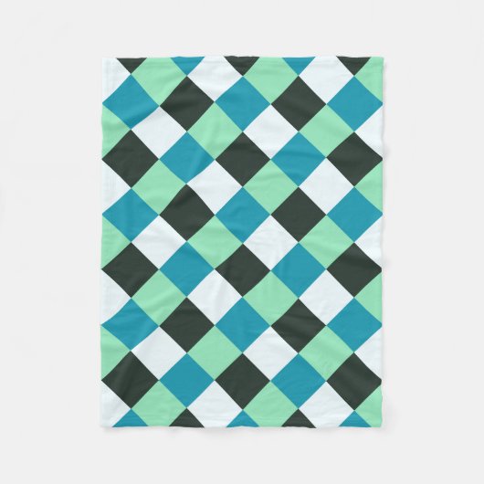 Couverture Polaire Charbon Blanc Turquoise Vert bleu Aqua Turquoise P (Devant)