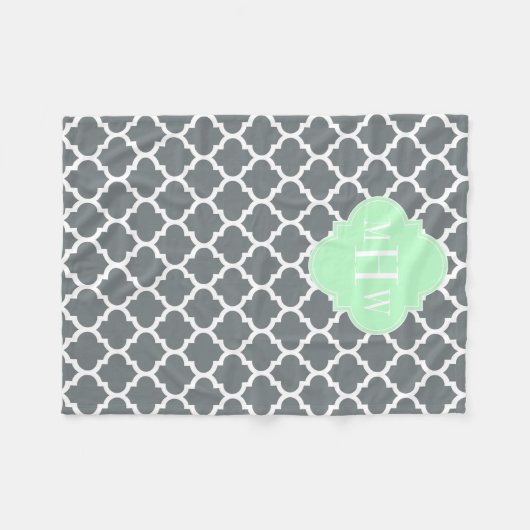 Couverture Polaire Charbon, Ce Marocain #5 Mint 3 Monogramme initial (Devant (Horizontal))