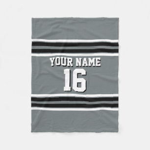 Couverture Polaire Charcoal Black Wht Team Jersey Numéro personnalisé