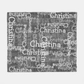 Couverture Polaire Charcoal Grey Nom Collage Personnalisé (Devant (Horizontal))