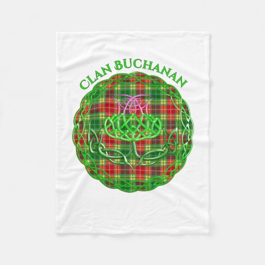Couverture Polaire Chardon celtique de Tartan écossais de Buchanan (Devant)