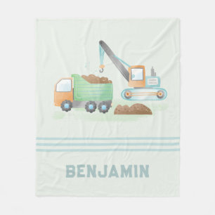 Couverture Polaire Chariot de construction Camion vert doux Nom du ga