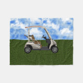 Couverture Polaire chariot de golf 3D beige sur l'herbe (Devant (Horizontal))