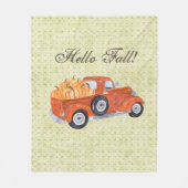 Couverture Polaire Chariot Orange vintage et Citrouilles (Devant)